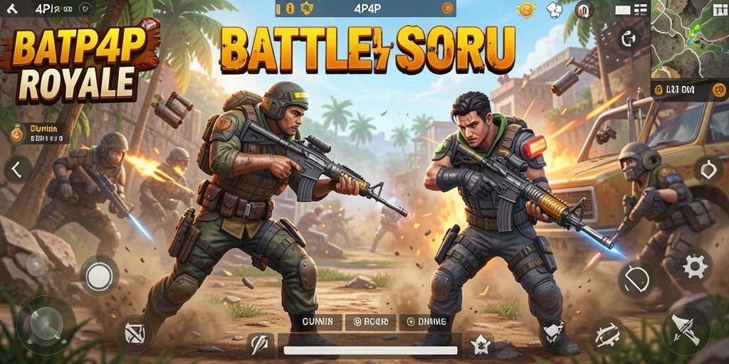Tampilan gameplay menarik dari 4P4P dalam pertempuran Battle Royale.