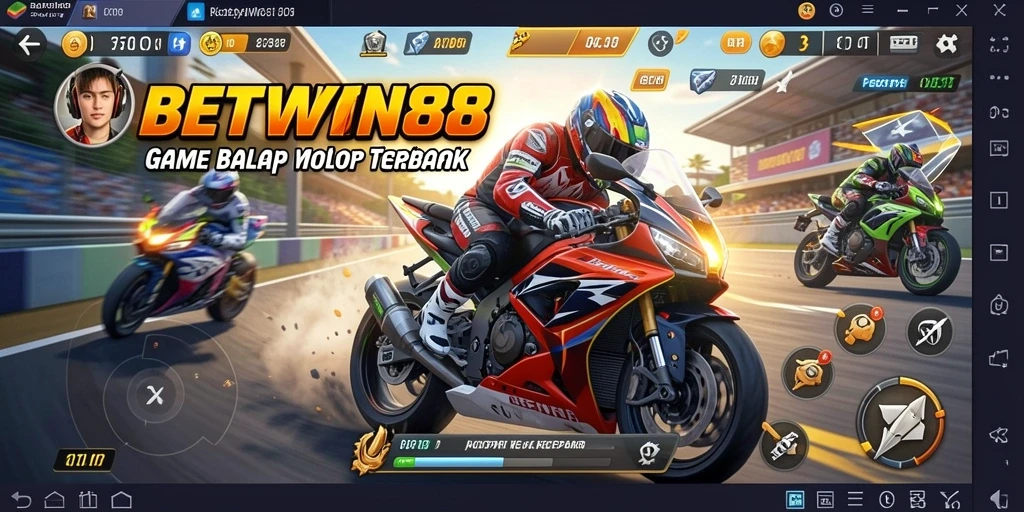Tampilan utama gameplay motor balap yang menegangkan di BETWIN88.
