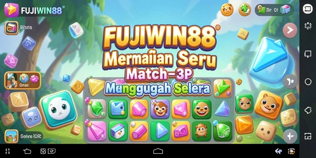 Tampilan gameplay menarik dari FUJIWIN88 di dalam level Match-3.
