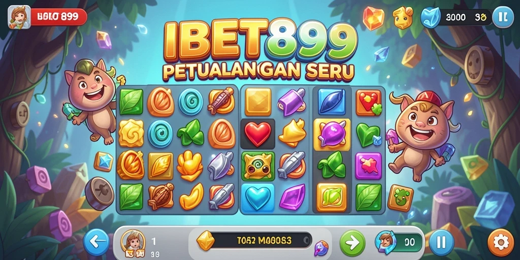 Gameplay Match-3 seru dengan grafis yang menawan.