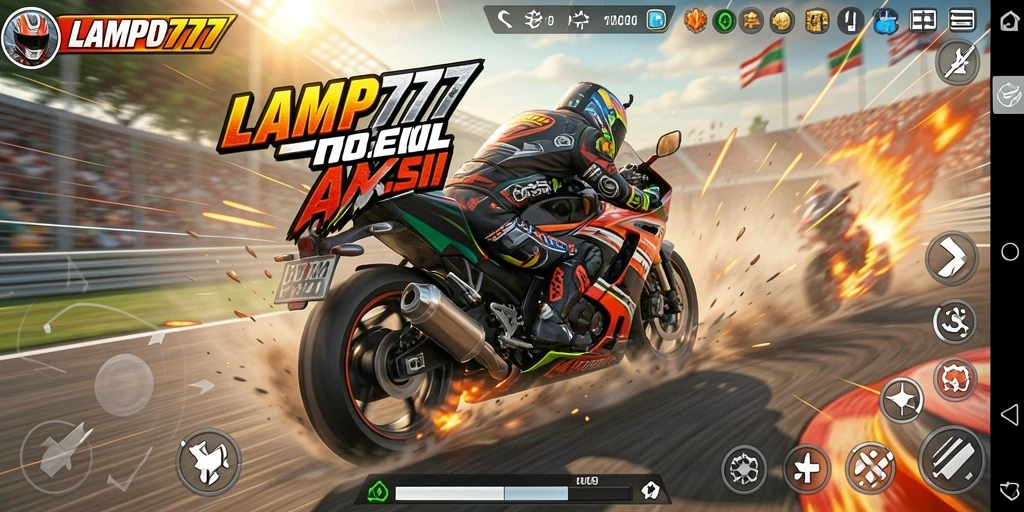 Gameplay mendebarkan dalam balapan motor yang penuh aksi.