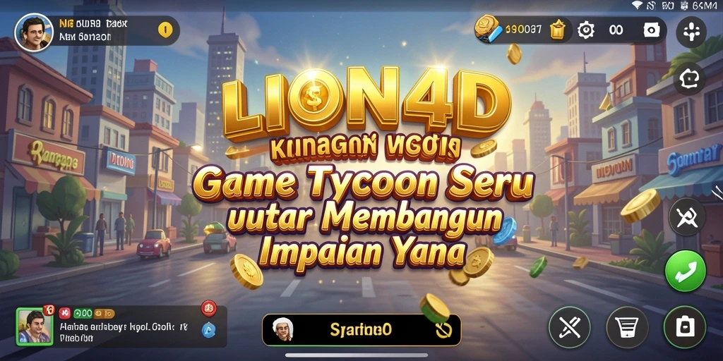 Gameplay LION4D menampilkan pengalaman mengelola bisnis Tycoon.