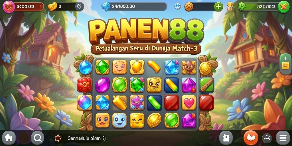 Gameplay seru dan menarik dalam PANEN88 Match-3.