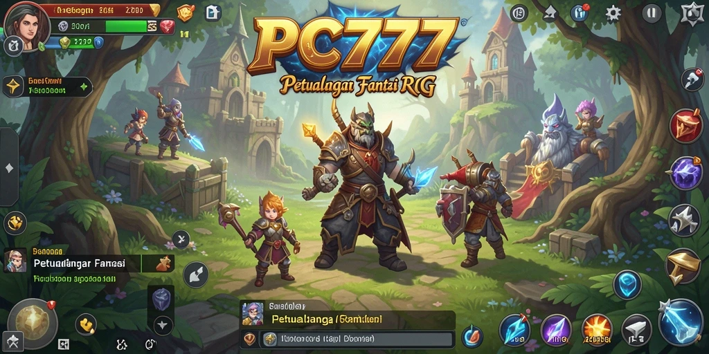Tampilan gameplay RPG PC777 dengan pertempuran seru.