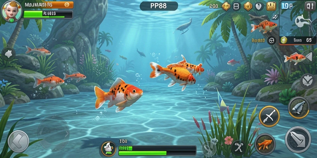 Tampilan gameplay PP88 yang menarik saat menangkap ikan.