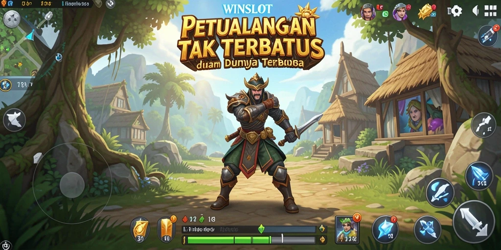 Screenshot gameplay WINSLOT yang menunjukkan petualangan Open World.