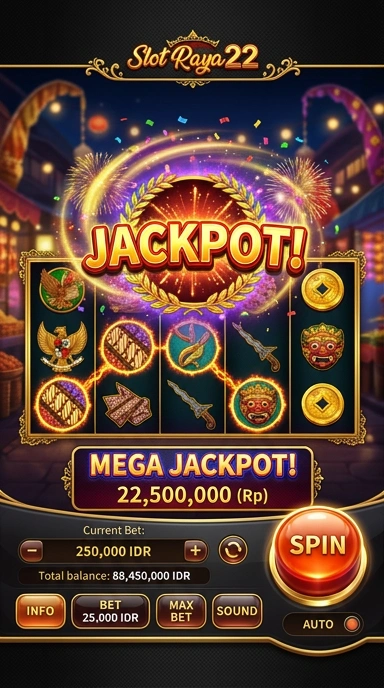 Tampilan aplikasi raya22 yang sederhana dan intuitif.